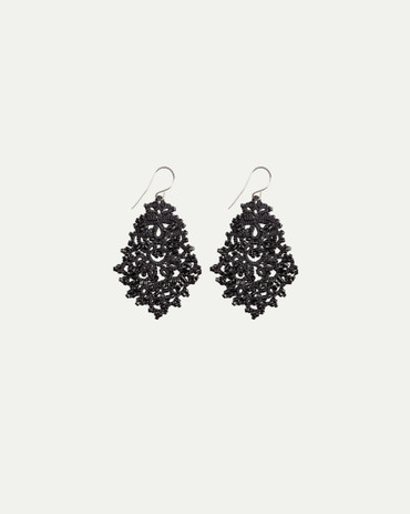 Sima diamond black earrings
