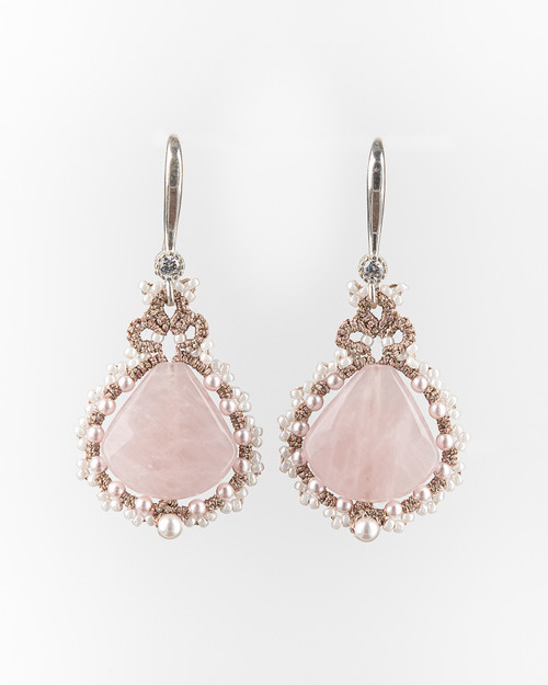 BELL EARRINGS WITH PINK OPAL