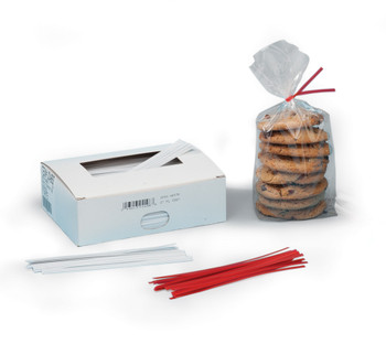 White Vinyl Twist Ties 4" Twist Ties PL 4" WHITE 20  #4881  ITEM NO / SKU