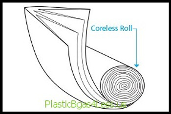 Coreless  HDPE Liners 6 Microns 24x24 6 Mic, 50Bags/Roll 20Rolls 1000Bags/Case, HD Liners Coreless  #5841  Item No./SKU