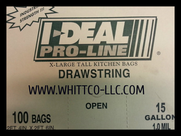 White  tall kitchen Drawstring bags heavy duty 1.0 mil (IBS-CPR015-WB