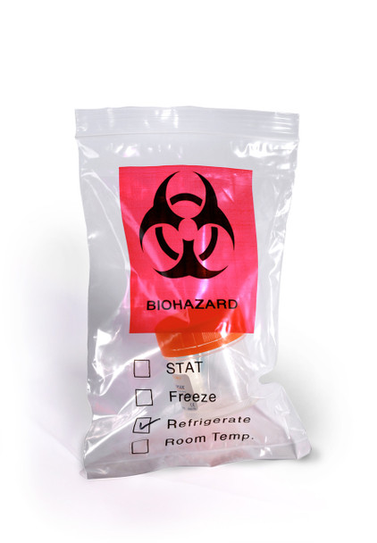 Reclosable Biohazard Bags 3-Ply 2 mil  BIOHAZARD 8X10X002      #4060  ITEM NO / SKU