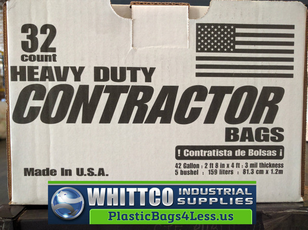 Contractor bags 3 Mil Heavy Duty Husky replacements 32 count HK42WC032B-WHITTCO