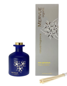 Mervue Organic - Rose Geranium Reed Diffuser FRAGRANCE DIFFUSER - Fill your home with the uplifting fragrance of a Mervue vegan Rose Geranium aromatic diffuser. Mervue Organic - Rose Geranium Reed Diffuser FRAGRANCE DIFFUSER - Fill your home with the uplifting fragrance of a Mervue vegan Rose Geranium aromatic diffuser.