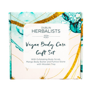 Dublin herbalist - Vegan Body Care gift set - With Exfoliating Body Scrub, Mango Body Butter & Pumice Stone with wooden tray Dublin herbalist - Vegan Body Care gift set - With Exfoliating Body Scrub, Mango Body Butter & Pumice Stone with wooden tray