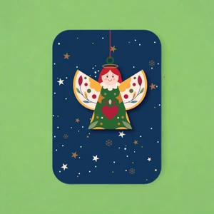 Alljoy Design - Wooden ornament card - Christmas Angel