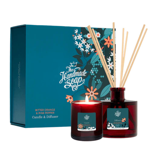 The Handmade Soap Candle + Diffuser Giftset - Bitter Orange & Pink Pepper