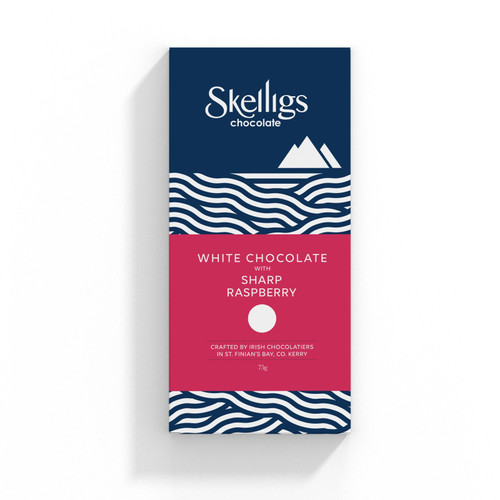 Skelligs Chocolate - Sharp Raspberry and White Chocolate Bar
