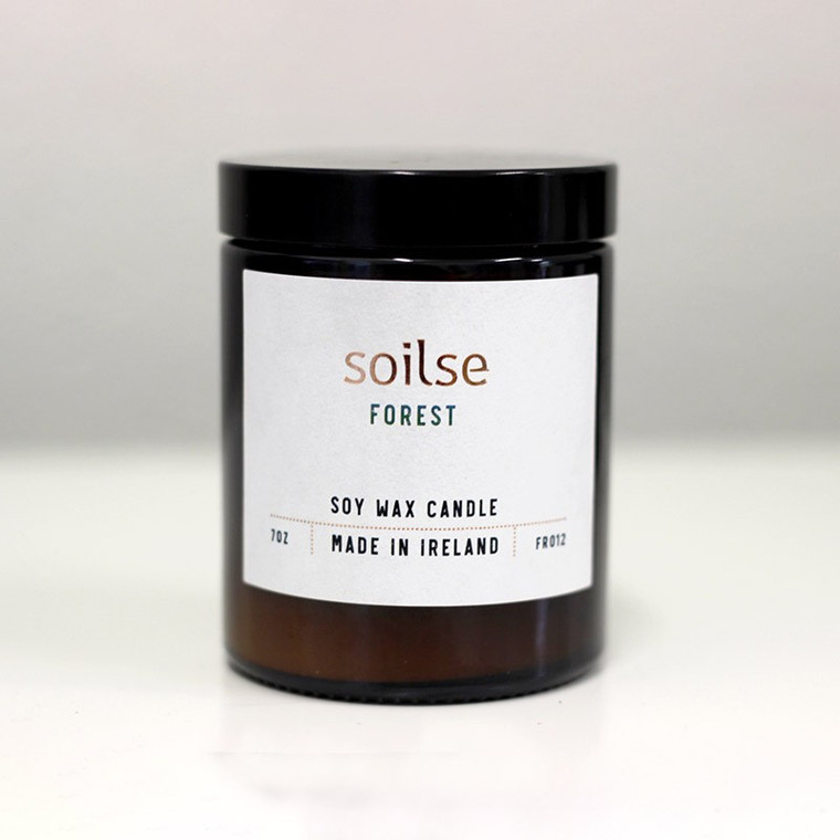 Soilse - Apothecary Amber Jar Candle – Forest - Bluebell, Balsam, Oak Moss, White Cedar