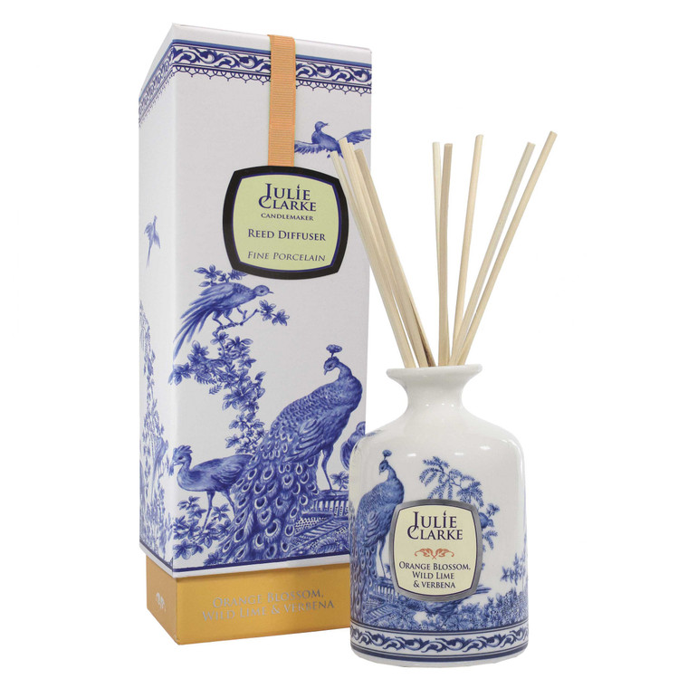 Julie Clarke - BLUE PEACOCK DIFFUSERS- ORANGE BLOSSOM, WILD LIME 