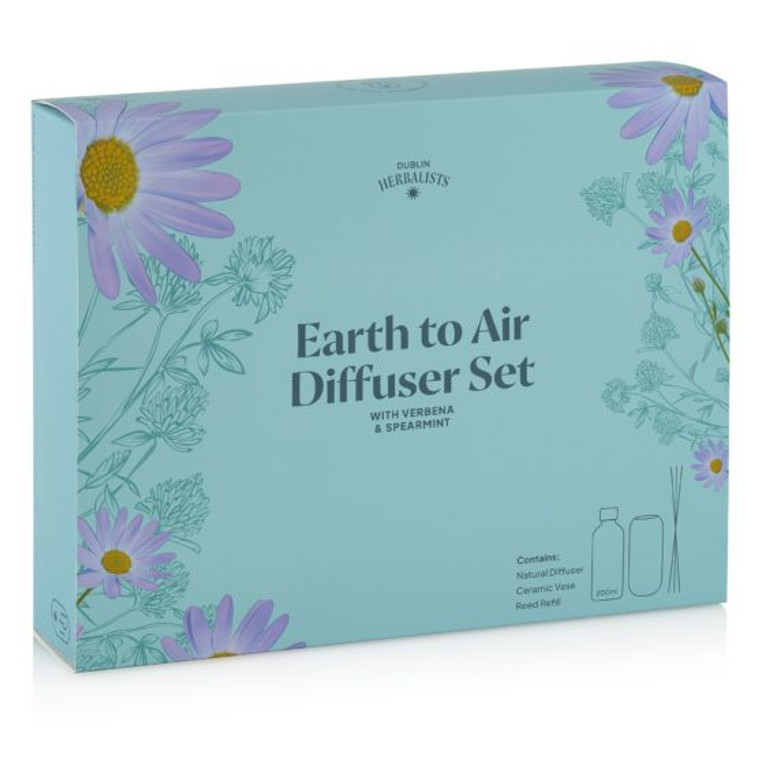 Dublin Herbalist - Earth to Air - Verbena and Spearmint Natural Reed Diffuser Gift Set