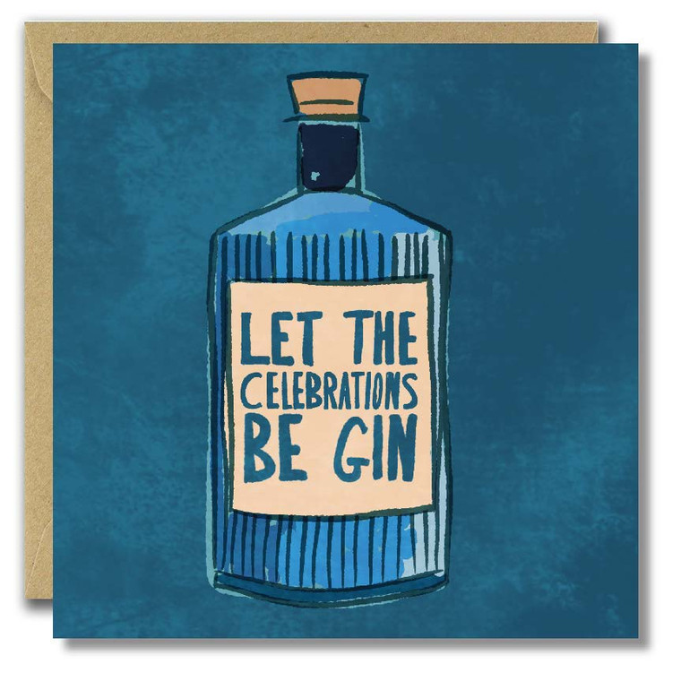 She Designs He prints - Christmas Card -Let The Celebrations Be Gin