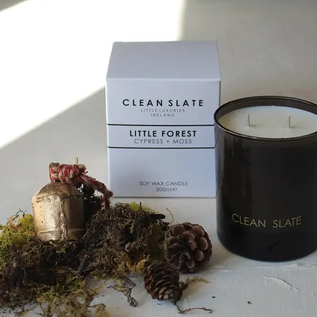 Clean Slate - Little Forest Moody Candle - CYPRESS + MOSS  Still air. Quiet light. Forest in midwinter.