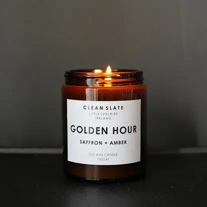 Clean Slate - Golden Hour Amber Candle SAFFRON + AMBER Spiced indulgence. Golden glow. Timeless warmth.”