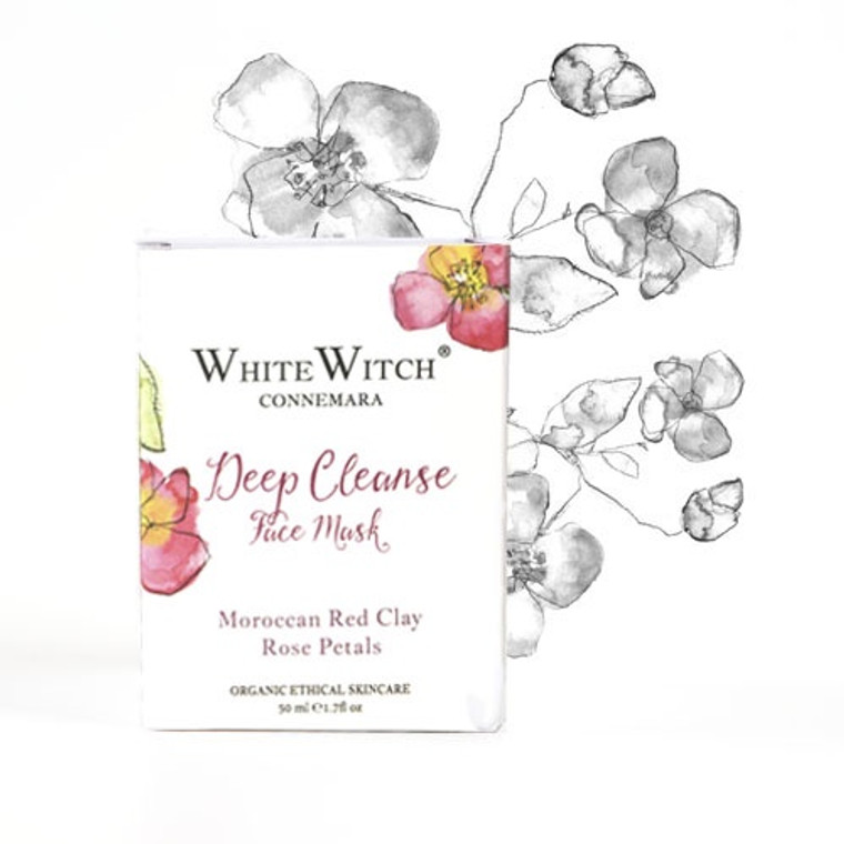 White Witch - DEEP CLEANSE FACE MASK  Moroccan Red Clay, Rose Petals