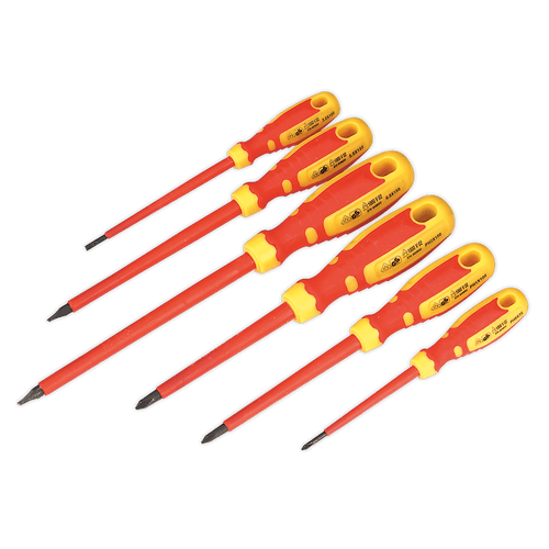 Sealey AK6122 Screwdriver Set 6pc VDE Approved GripMAX
