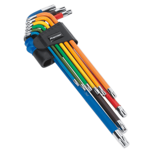 Sealey AK7194 TRX-Star* Key Set 9pc Colour-Coded Extra-Long