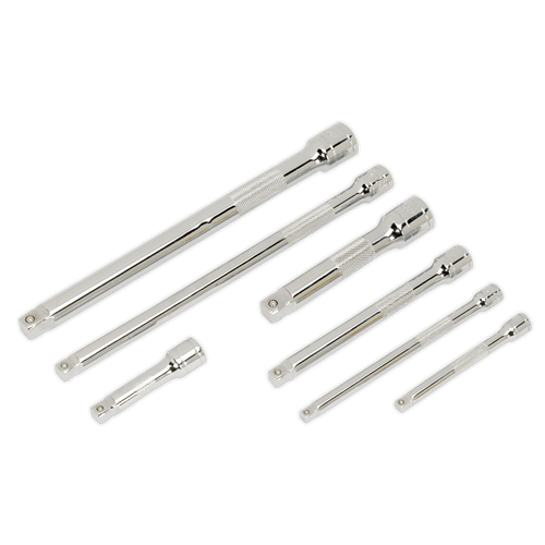 Sealey AK770 Wobble/Rigid Extension Bar Set 7pc 1/4", 3/8" & 1/2"Sq Drive