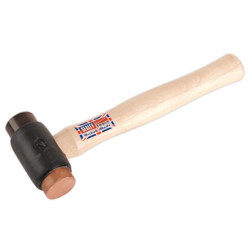 Sealey CRF25 Copper/Rawhide Faced Hammer 2.25lb Hickory Shaft