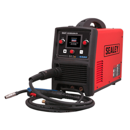 Sealey INVMIG200LCD Inverter Welder MIG, TIG & MMA 200Amp with LCD Screen