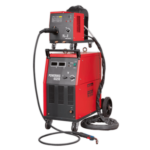 Sealey POWERMIG6025S Professional MIG Welder 250Amp 415V 3ph with Binzel Euro Torch & Portable Wire Drive
