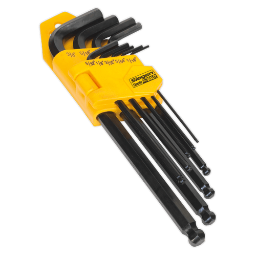 Sealey S01098 Ball-End Hex Key Set 9pc Long Imperial