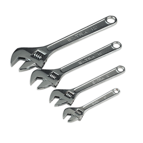 Sealey S0449 Adjustable Wrench Set 4pc 150, 200, 250 & 300mm