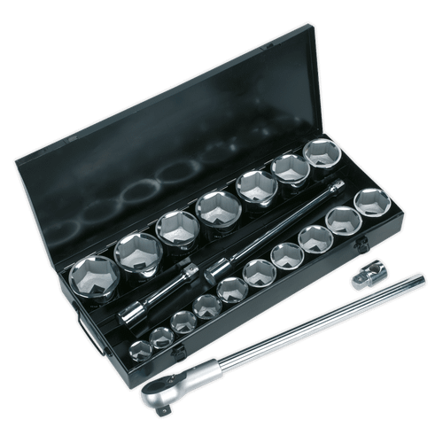 Sealey S0768 Socket Set 21pc 1"Sq Drive 6pt WallDrive Metric