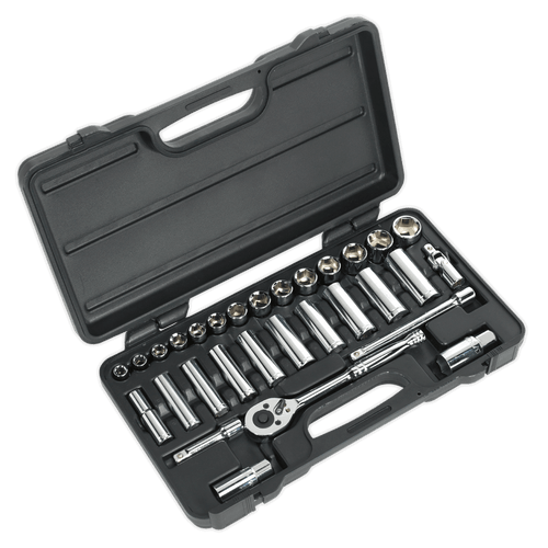 Sealey S0912 Socket Set 30pc 3/8"Sq Drive 6pt WallDrive Metric