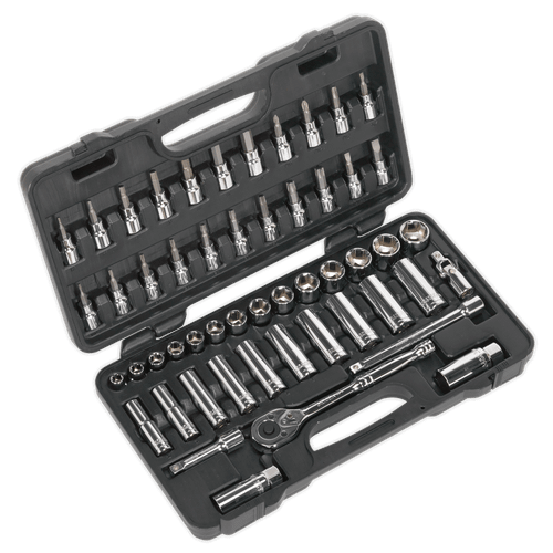 Sealey S0918 Socket Set 52pc 3/8"Sq Drive 6pt WallDrive Metric