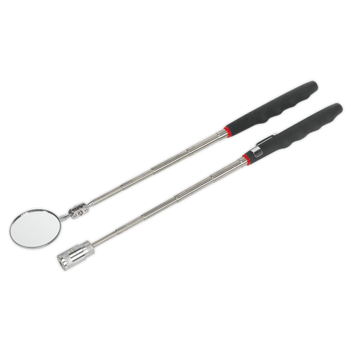 Sealey S0941 Telescopic Magnetic LED Pick-Up Tool & Inspection Mirror Set 2pc