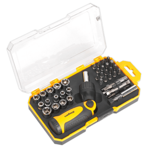 Sealey S0978 Socket & Bit Set 46pc Ratchet Screwdriver