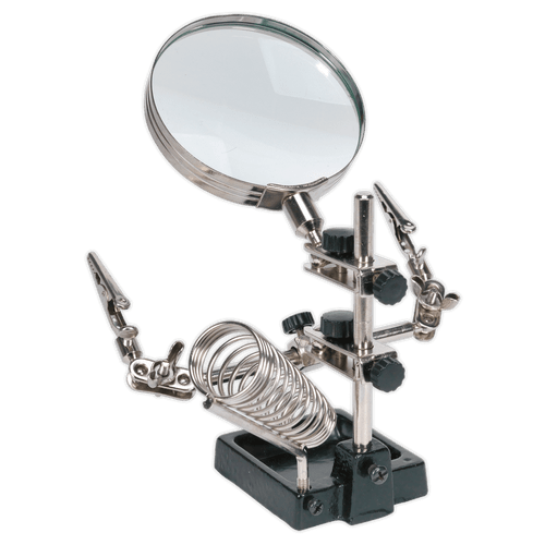 Sealey SD150H Mini Robot Soldering Stand with Magnifier & Iron Holder