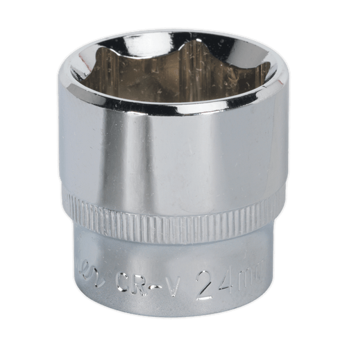 Sealey SP3824 WallDrive Socket 24mm 3/8"Sq Drive Fully Polished