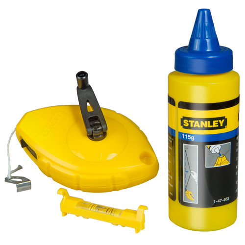 Stanley STA047443 Chalk Line 30m Blue Chalk and Level from Toolden
