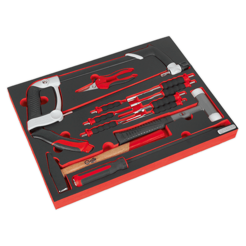 Sealey TBTP06EU Tool Tray with Hacksaw, Hammers & Punches 13pc