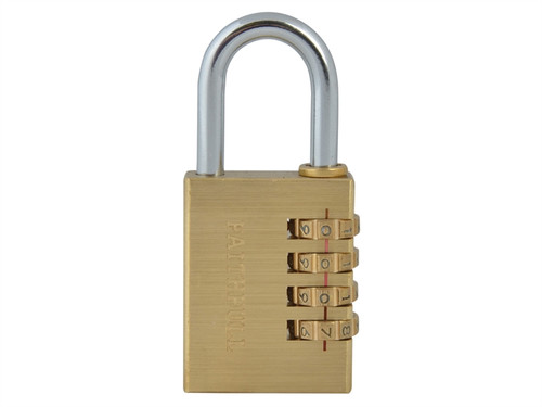 Faithfull FAIPLB38COM Brass Combination Padlock 38mm