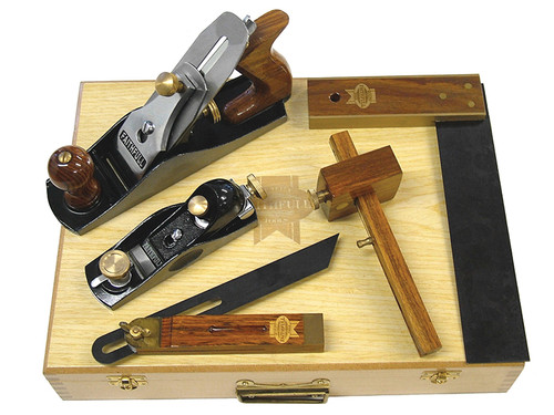 Faithfull FAICARPSET Carpenters Tool Kit 5 Piece in Wooden Box