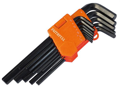 Faithfull FAIHKS13ML Long Arm Hex Key Set of 13 Metric (1.3-10mm)