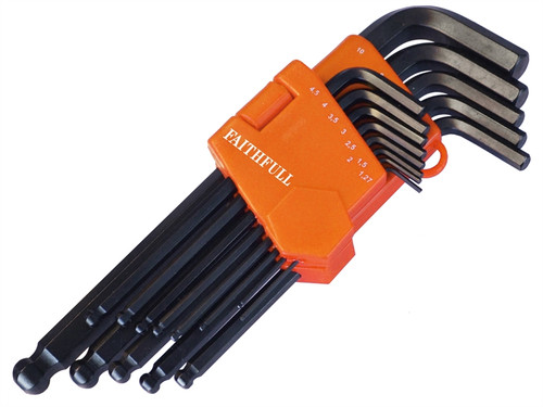 Faithfull FAIHKS13MLB Ball End Long Arm Hexagon Key Set of 13 Metric (1.3-10mm)