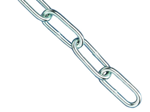Faithfull FAICHCUT50Z Zinc Plated Chain 5mm x 2.5m - Max Load 160kg