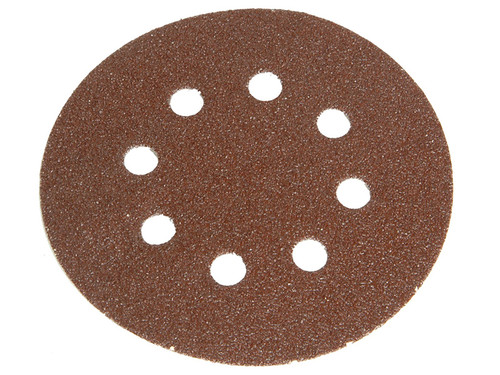 Faithfull FAIADHL150MF Hook & Loop Sanding Disc DID2 Holed 150mm Medium Fine (Pack of 5)