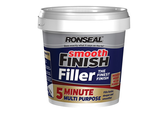 Ronseal RSL5MF600ML Smooth Finish 5 Minute Multi Purpose Filler Tub 600ml