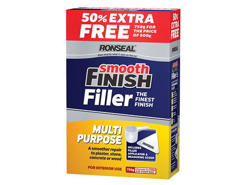 Ronseal RSLMPLF500VP Smooth Finish Multi Purpose Wall Powder Filler 500g + 50%