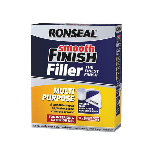 Ronseal RSLMPPF1KG Smooth Finish Multi Purpose Wall Powder Filler 1kg | Toolden
