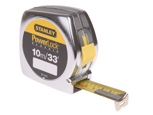 Stanley Tools STA033443 PowerLock Classic Pocket Tape 10m/33ft (Width 25mm)