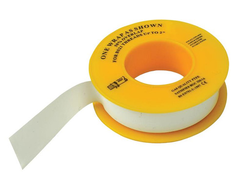 Faithfull FAITAPEPTGAS P.T.F.E Gas Tape 12mm x 5m White (Pack 10)
