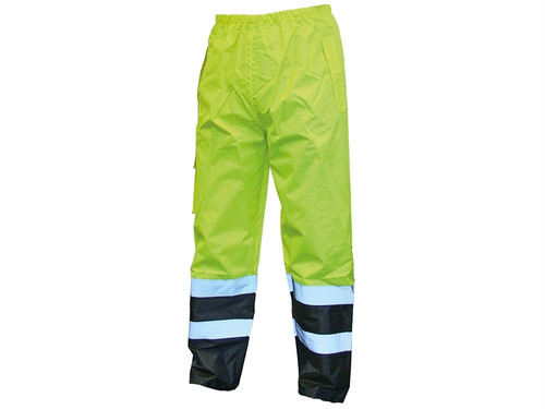 Scan SCAWWHVMTLYB Hi-Vis Yellow/Black Motorway Trousers - L (40in)