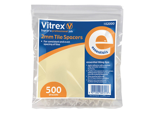 Vitrex VIT102000 Essential Tile Spacers 2mm (Pack 500) | Toolden