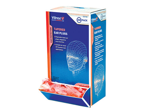 Vitrex VIT333150 Tapered Disposable Earplugs 33 dB (100 Pairs) | Toolden
